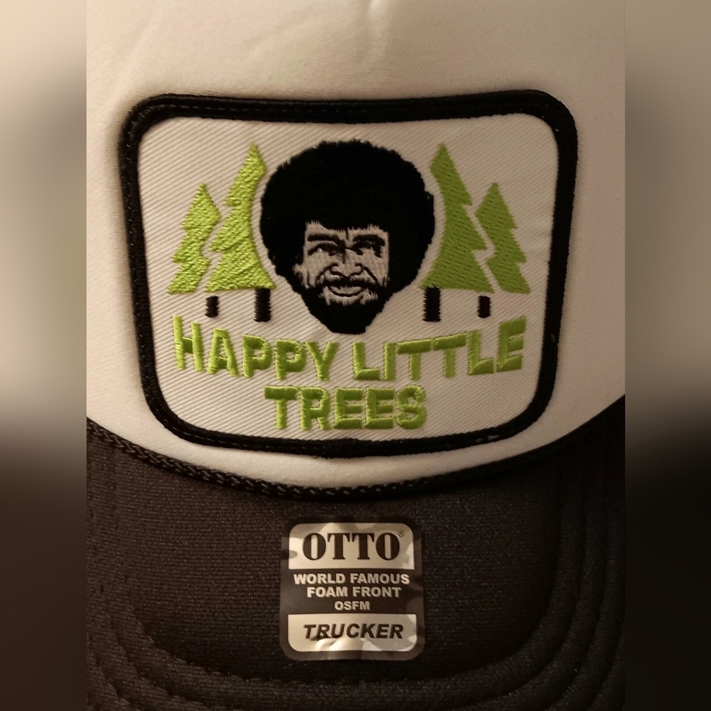 Bob Ross Happy Little Trees Trucker cap hat & t-shirt Otto Famous Foam Front - Picture 10 of 11
